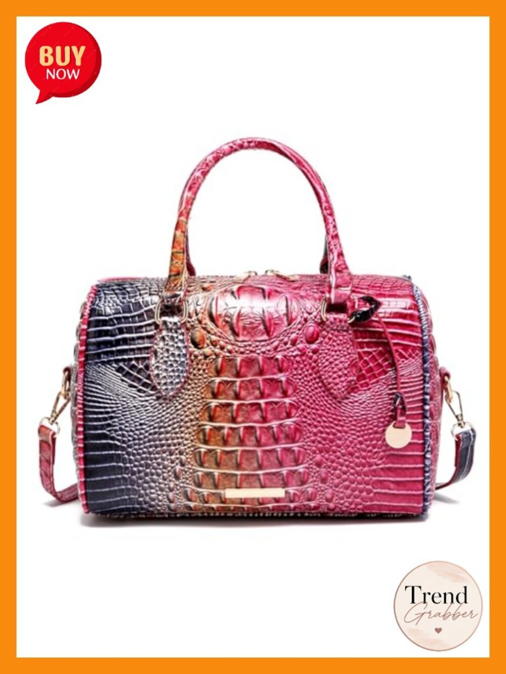 Crocodile-Embossed Vegan Leather Tote Bag Satchel Crossbody Shoulder Bag Large